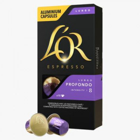 L'OR Lungo Profondo 10 Capsules Espresso (Intensité 8)