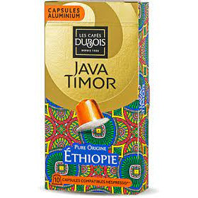 Capsules Cafés dubois pure éthiopie Java timor *10