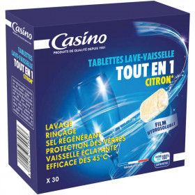 CASINO Tablettes lave-vaisselle tout en 1 x30 CAPSULES
